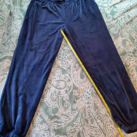 Forever 21 NWT Women's Plus Size 2X Velour Drawstring Navy Blue Joggers Pockets - Picture 9 of 10